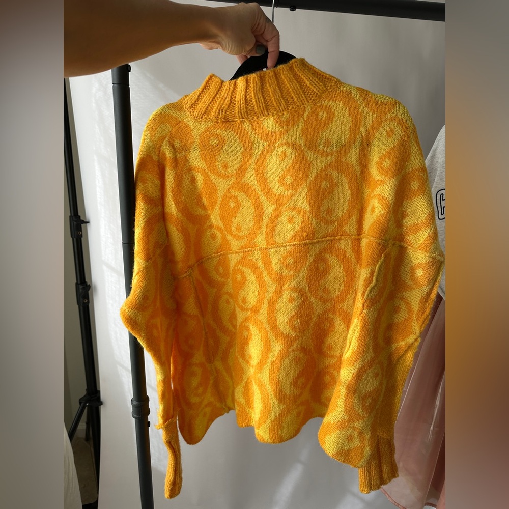 Free People Yellow yin yang sweater
